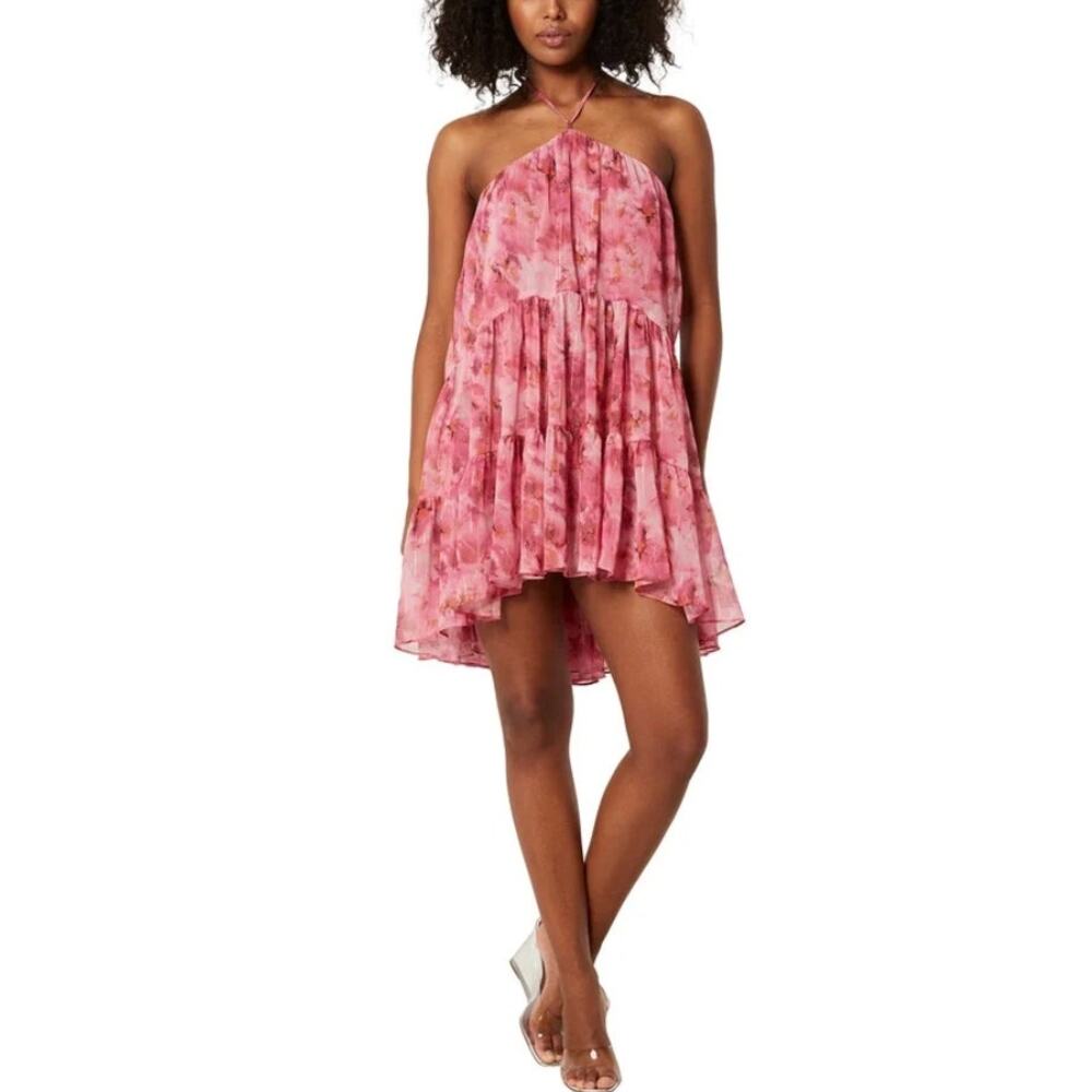 Misa Los Angeles Women's Sastra Mini Dress Abstract Fire Florals Size XS NWT